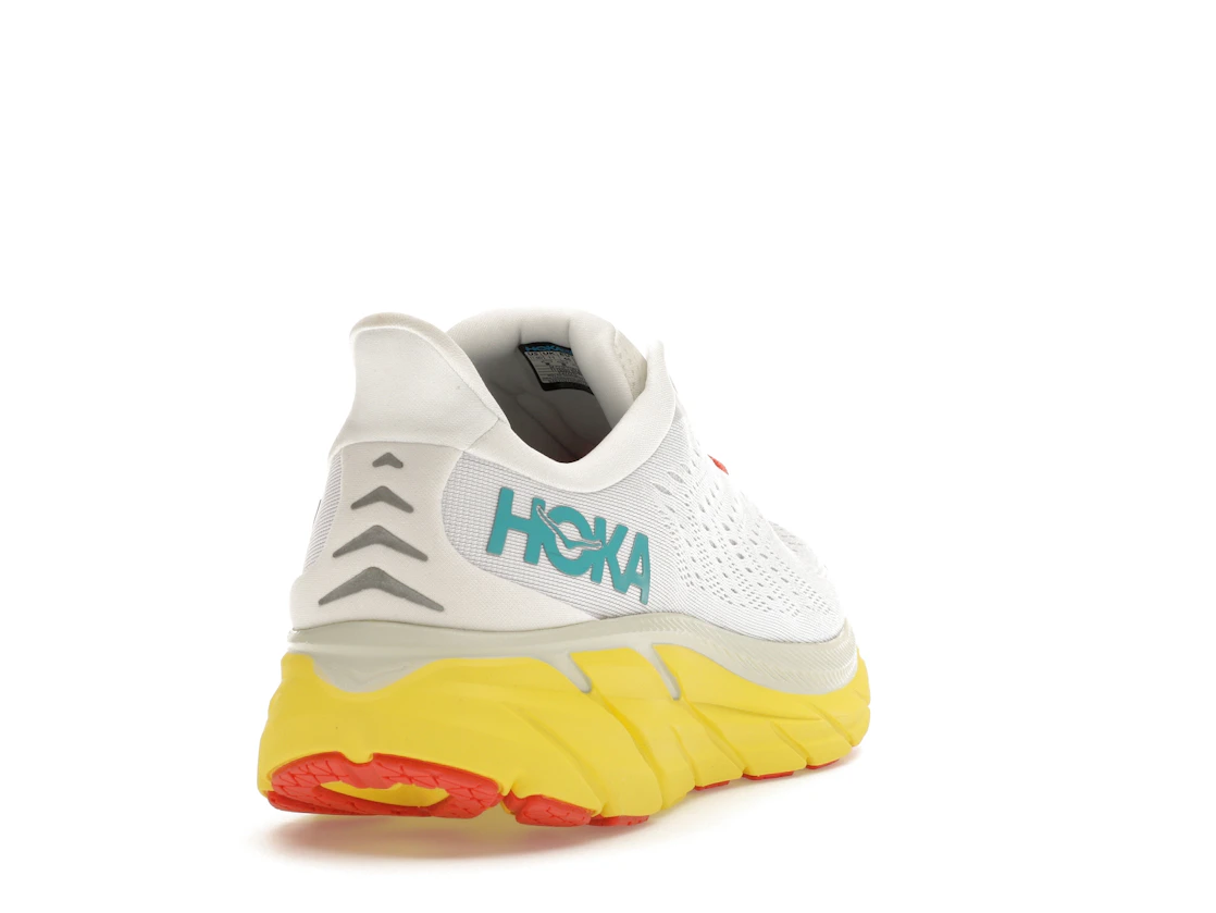 Vue 30 de Hoka One One Clifton 8 Blanc De Blanc Illuminating Yellow