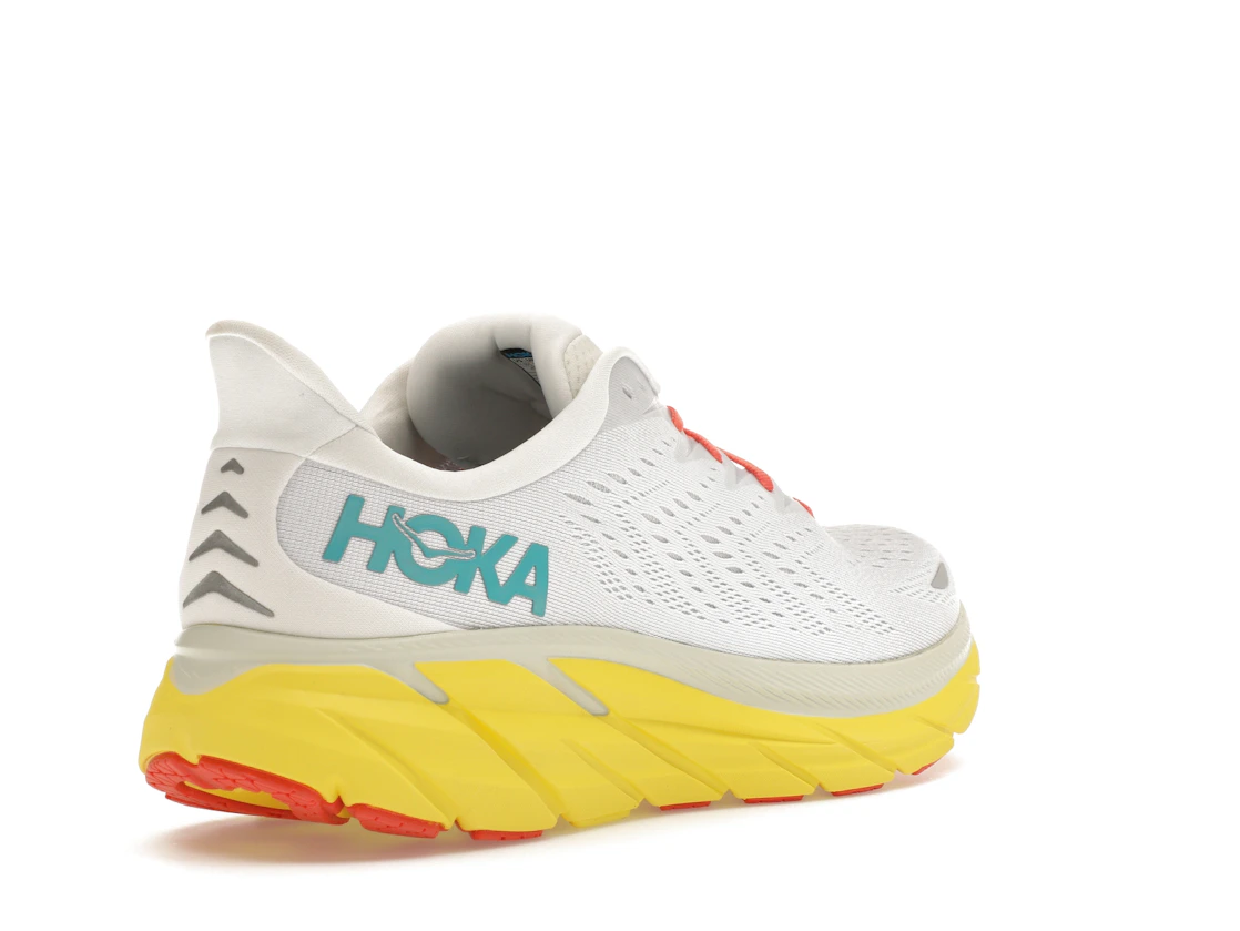 Vue 32 de Hoka One One Clifton 8 Blanc De Blanc Illuminating Yellow