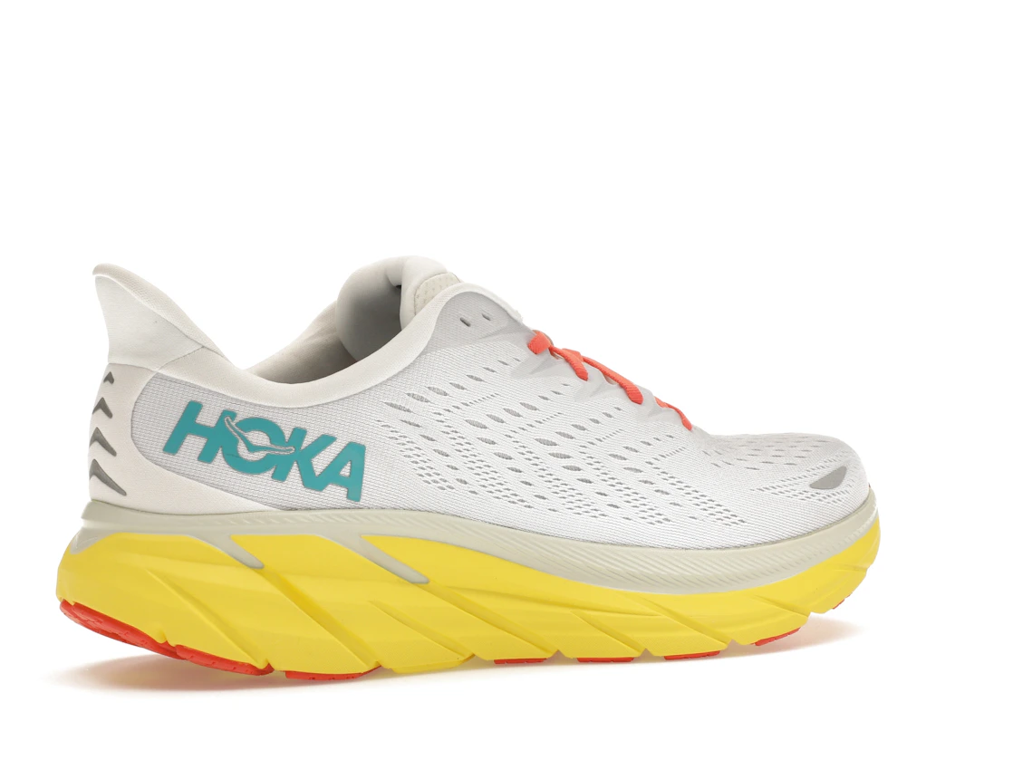 Vue 34 de Hoka One One Clifton 8 Blanc De Blanc Illuminating Yellow