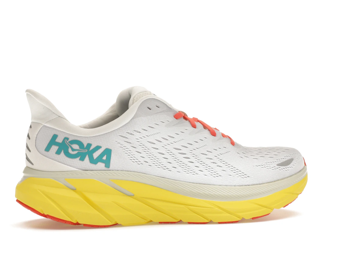 Vue 35 de Hoka One One Clifton 8 Blanc De Blanc Illuminating Yellow