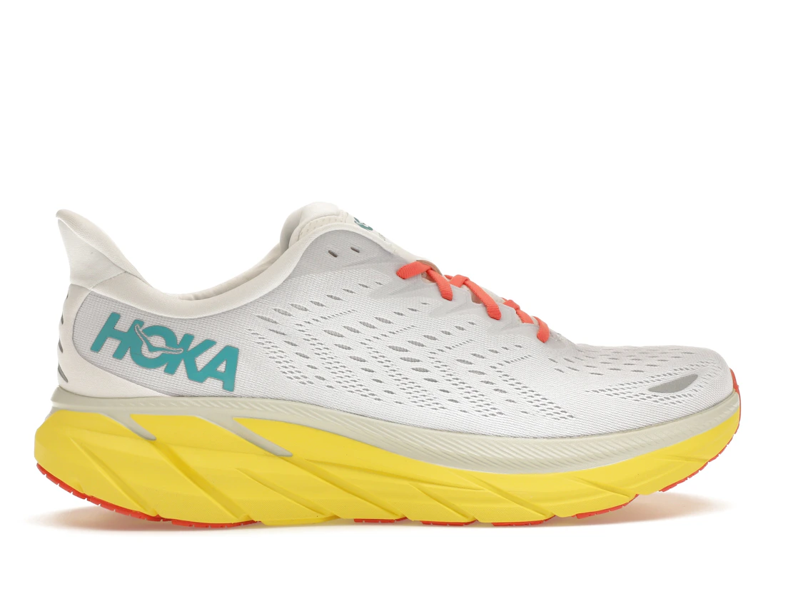 Vue 36 de Hoka One One Clifton 8 Blanc De Blanc Illuminating Yellow