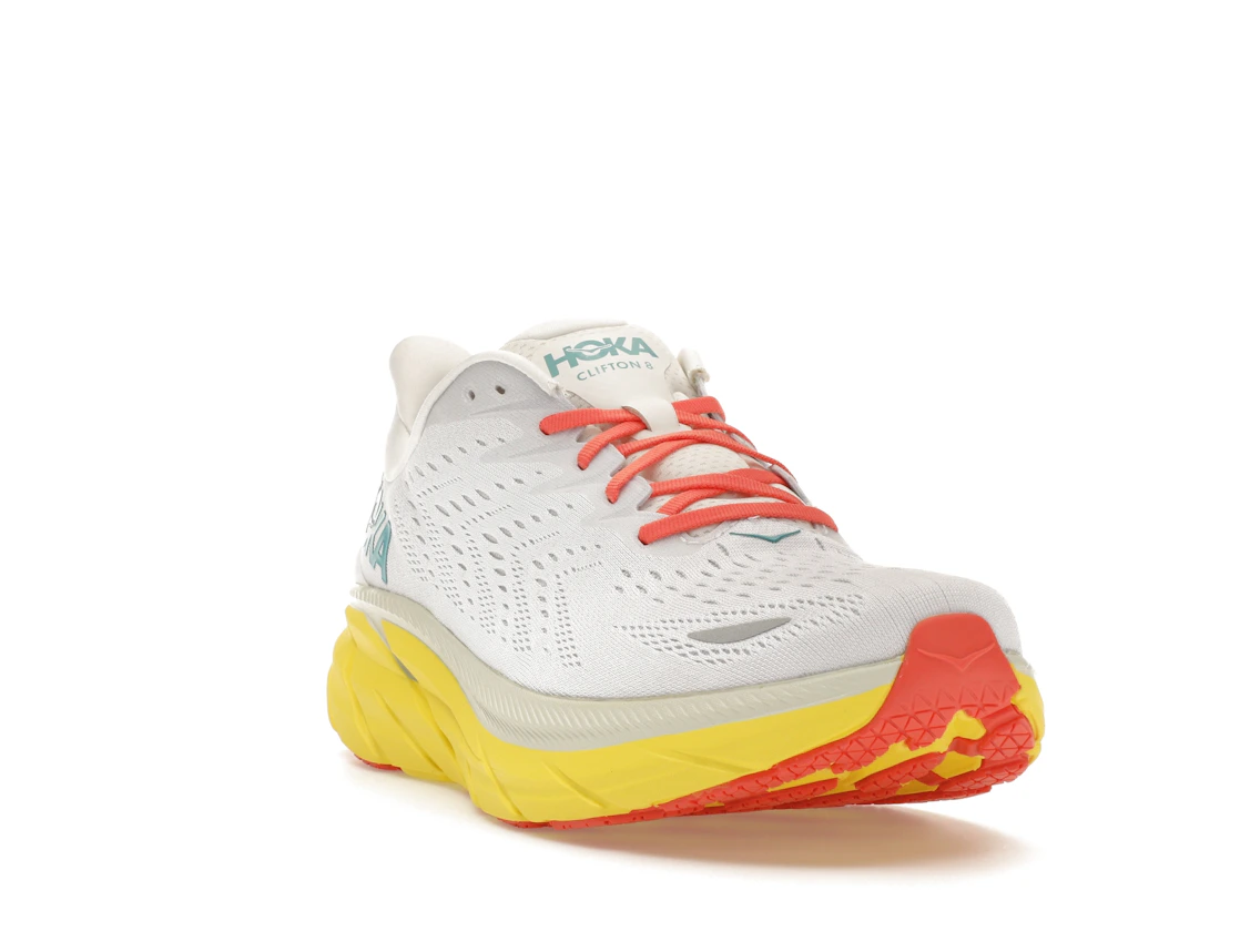 Vue 7 de Hoka One One Clifton 8 Blanc De Blanc Illuminating Yellow