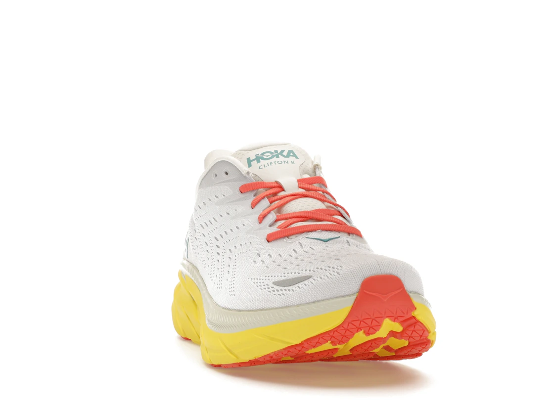 Vue 8 de Hoka One One Clifton 8 Blanc De Blanc Illuminating Yellow