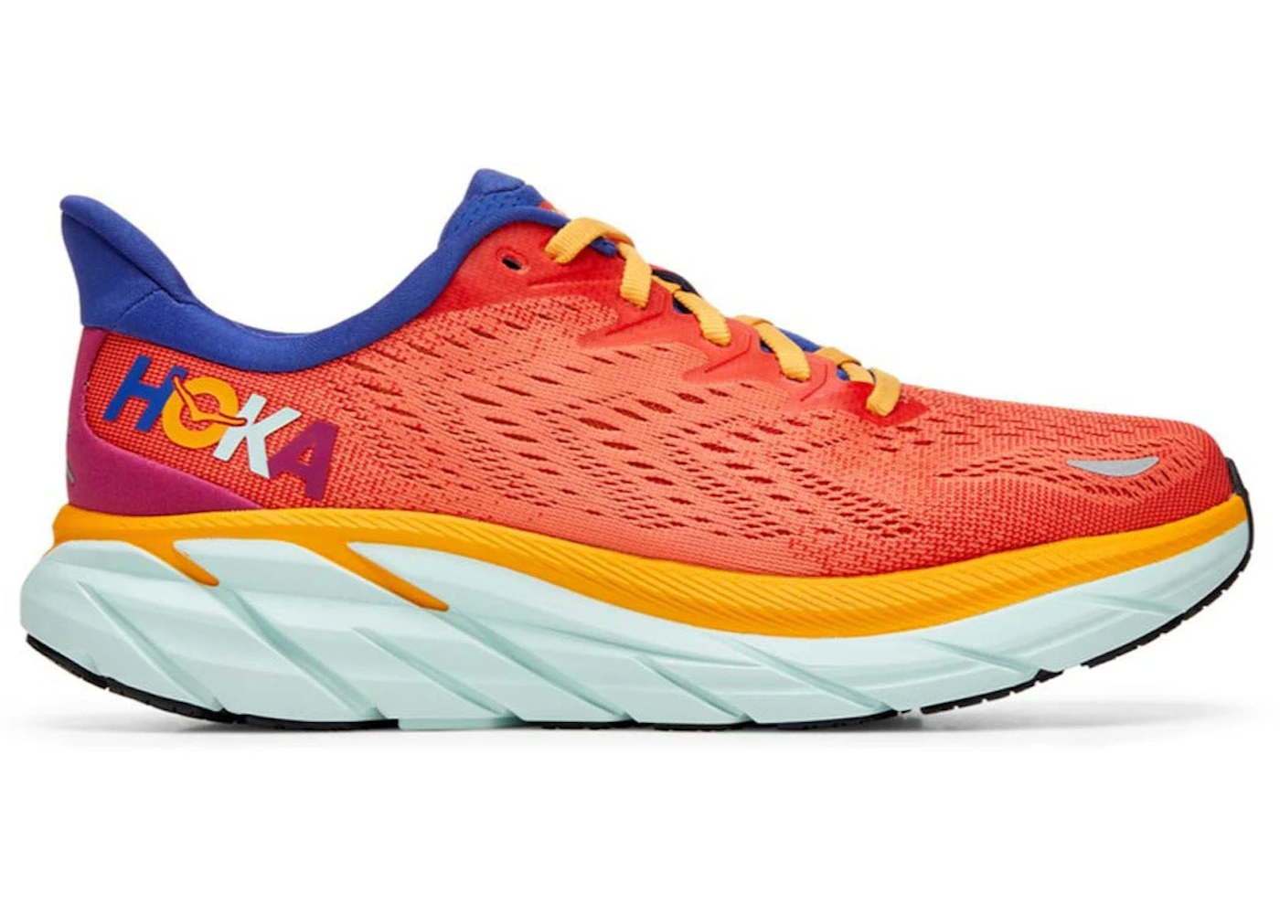 Hoka One One Clifton 8 Fiesta Orange Purple 