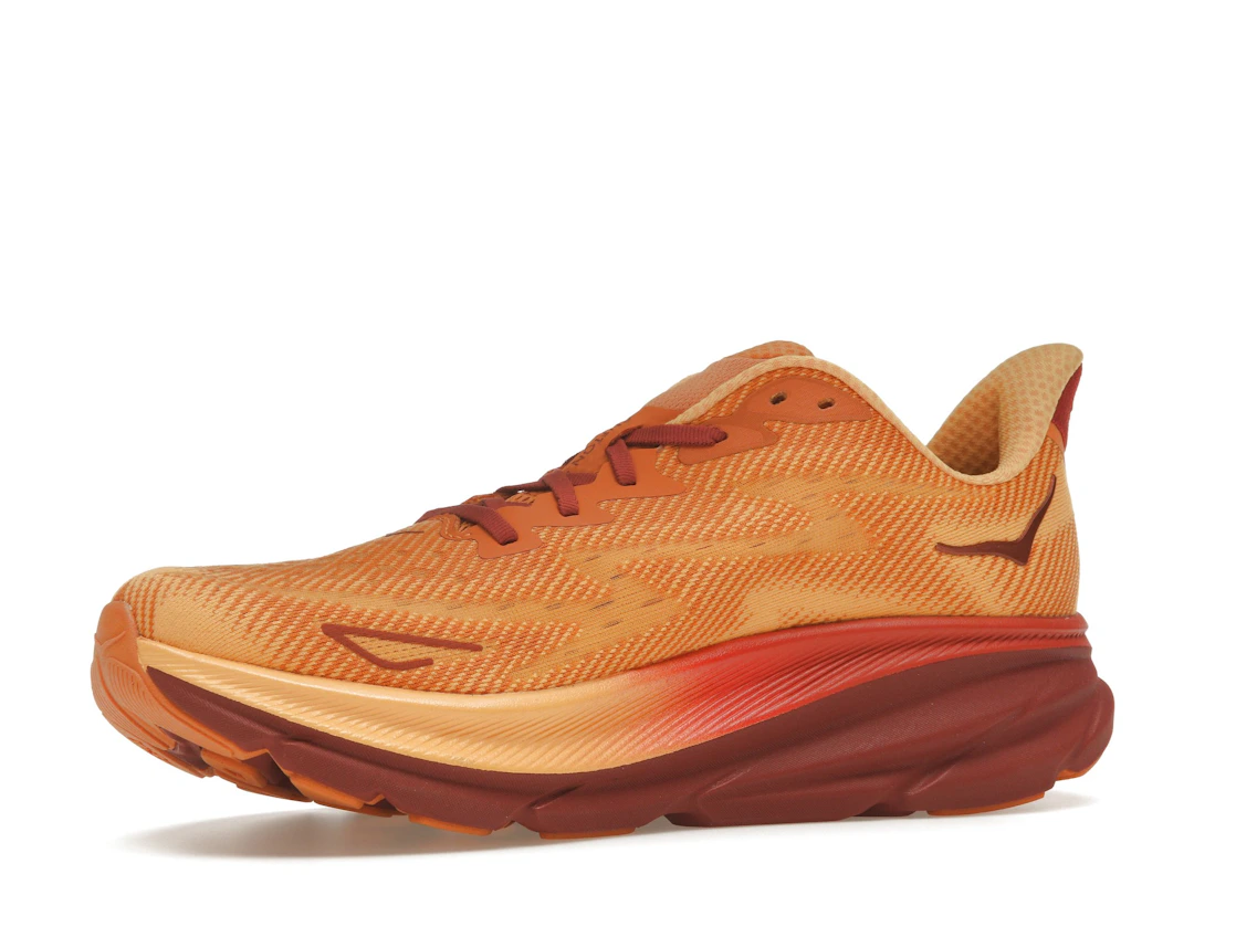 Vue 16 de Hoka One One Clifton 9 Amber Haze Sherbet