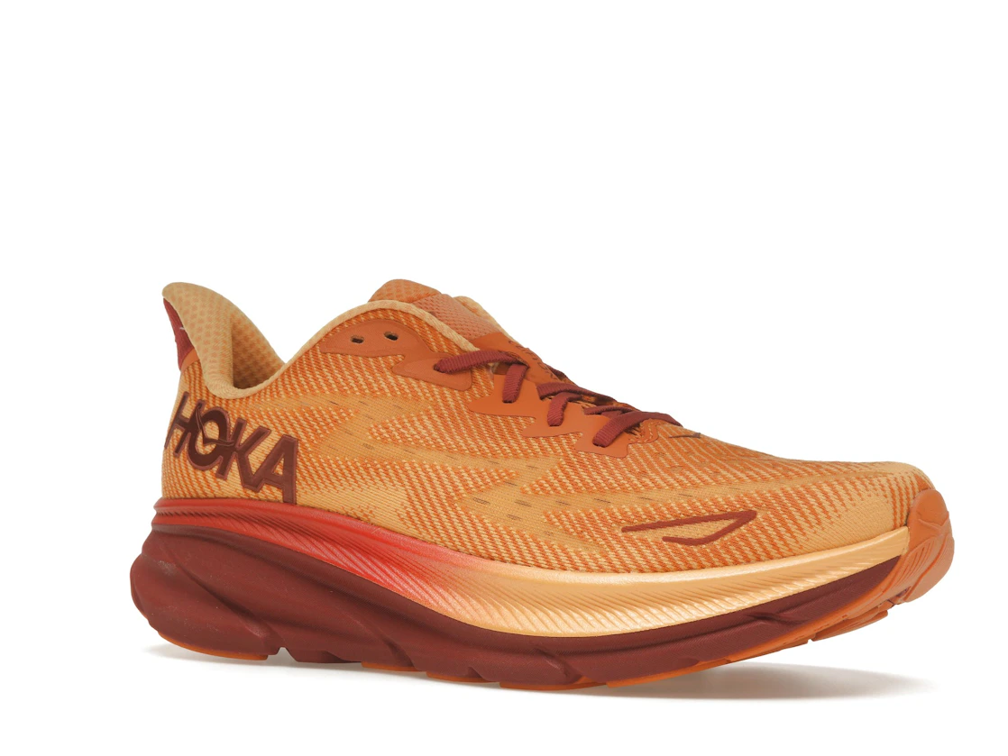 Vue 4 de Hoka One One Clifton 9 Amber Haze Sherbet