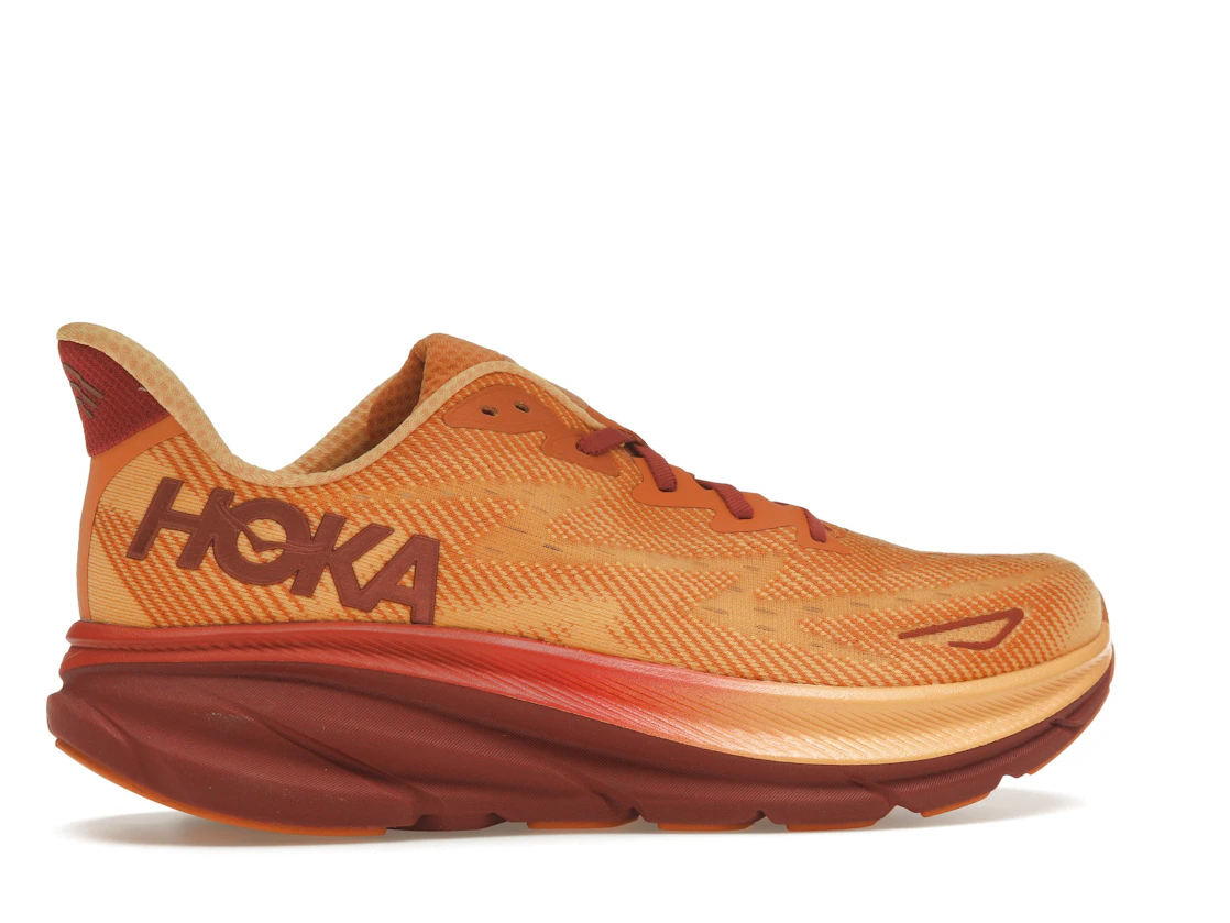 Vue 35 de Hoka One One Clifton 9 Amber Haze Sherbet