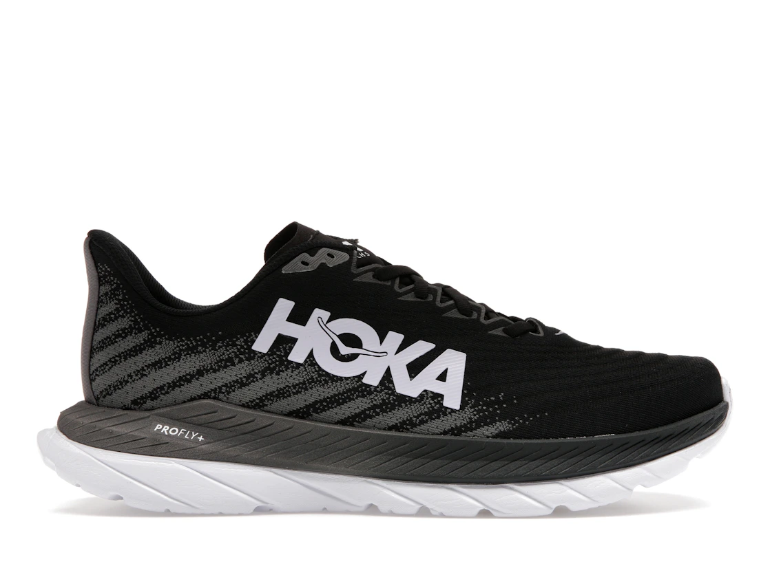 Vue 1 de Hoka One One Mach 5 Black Castlerock Grey