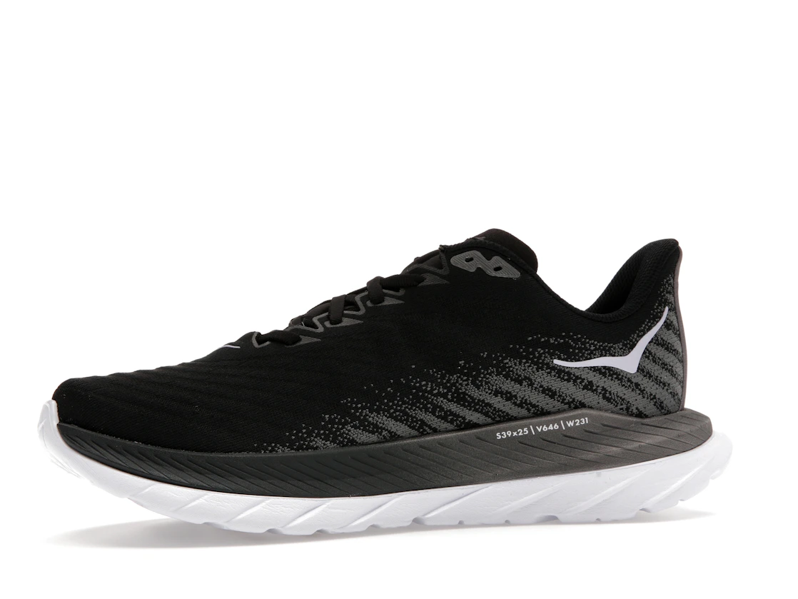 Vue 17 de Hoka One One Mach 5 Black Castlerock Grey