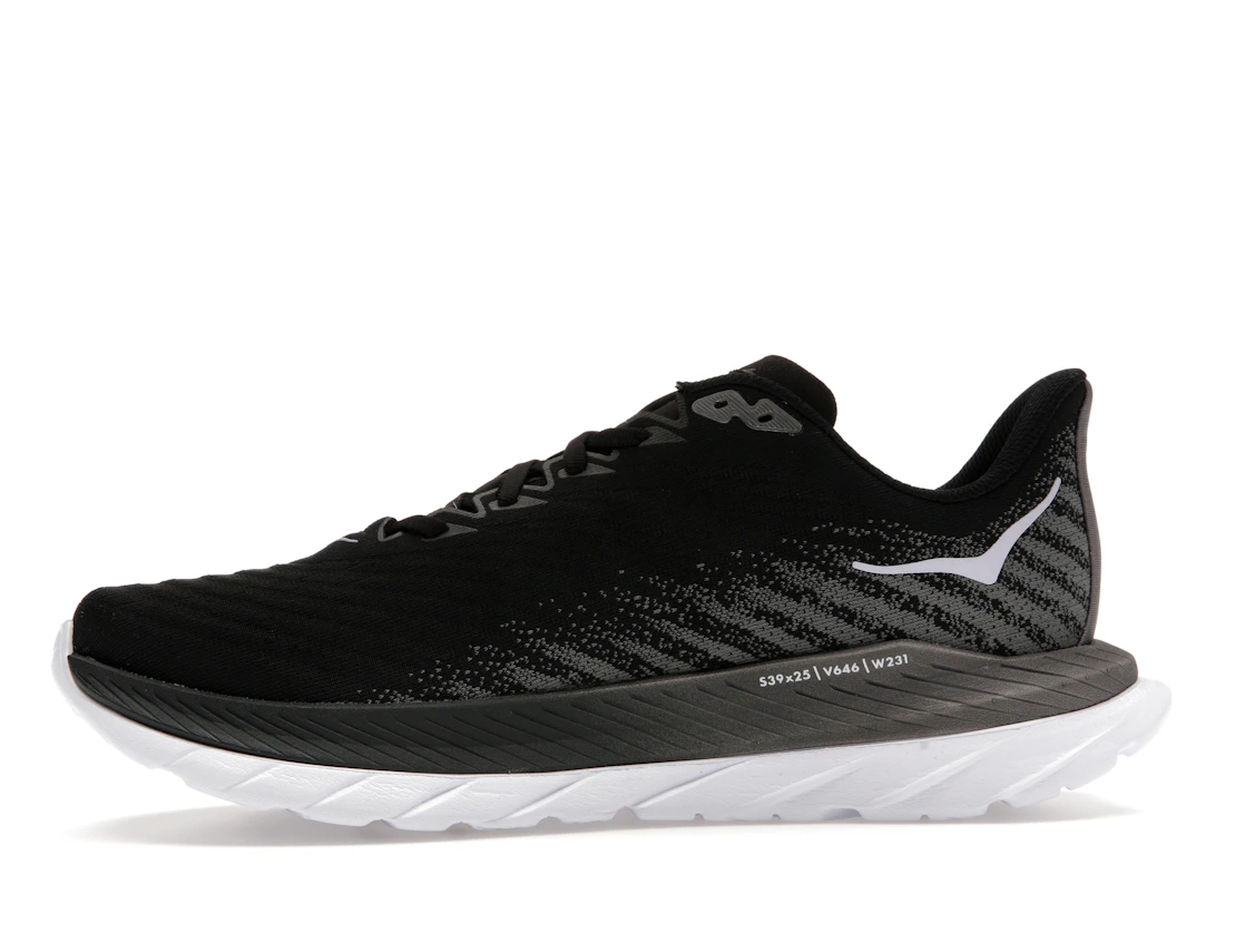 Vue 18 de Hoka One One Mach 5 Black Castlerock Grey