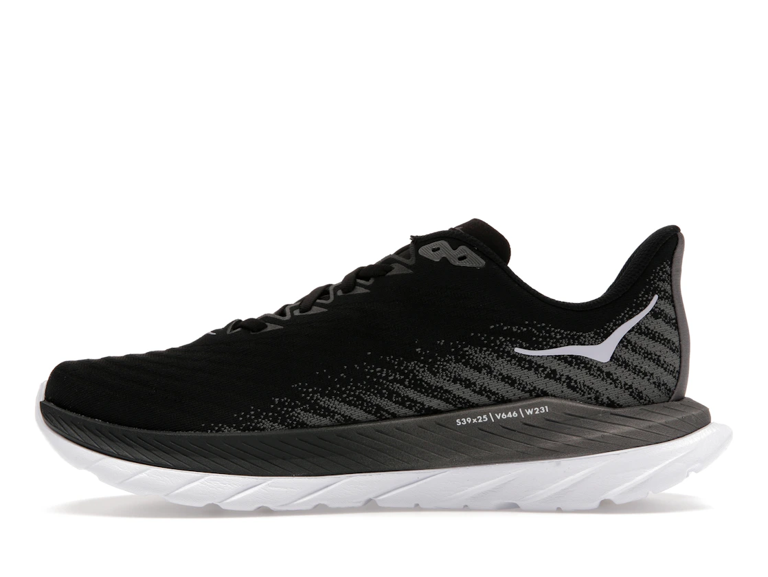 Vue 19 de Hoka One One Mach 5 Black Castlerock Grey