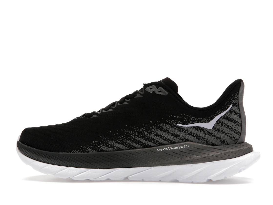 Vue 20 de Hoka One One Mach 5 Black Castlerock Grey