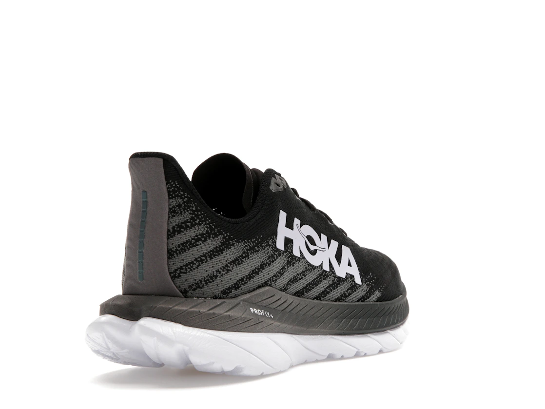 Vue 31 de Hoka One One Mach 5 Black Castlerock Grey