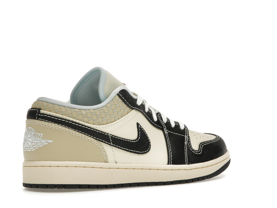 Vue 33 de Jordan 1 Low SE Coconut Milk Black Muslin