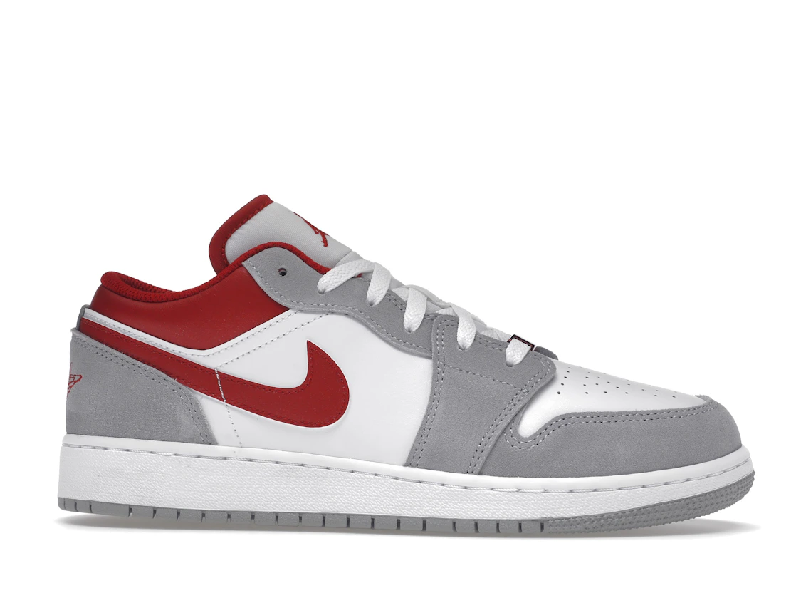 Vue 2 de Jordan 1 Low SE Smoke Grey Gym Red (GS)