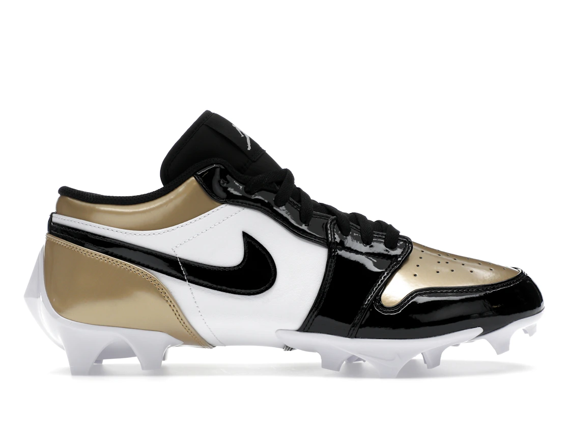 Vue 1 de Jordan 1 Low TD Cleat Patent Gold Toe