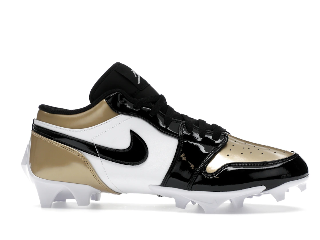 Vue 2 de Jordan 1 Low TD Cleat Patent Gold Toe