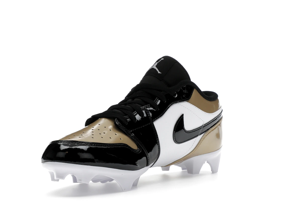 Vue 14 de Jordan 1 Low TD Cleat Patent Gold Toe