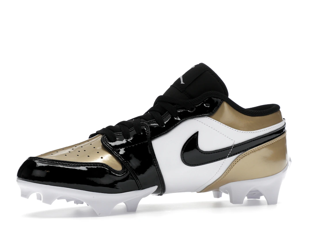 Vue 17 de Jordan 1 Low TD Cleat Patent Gold Toe