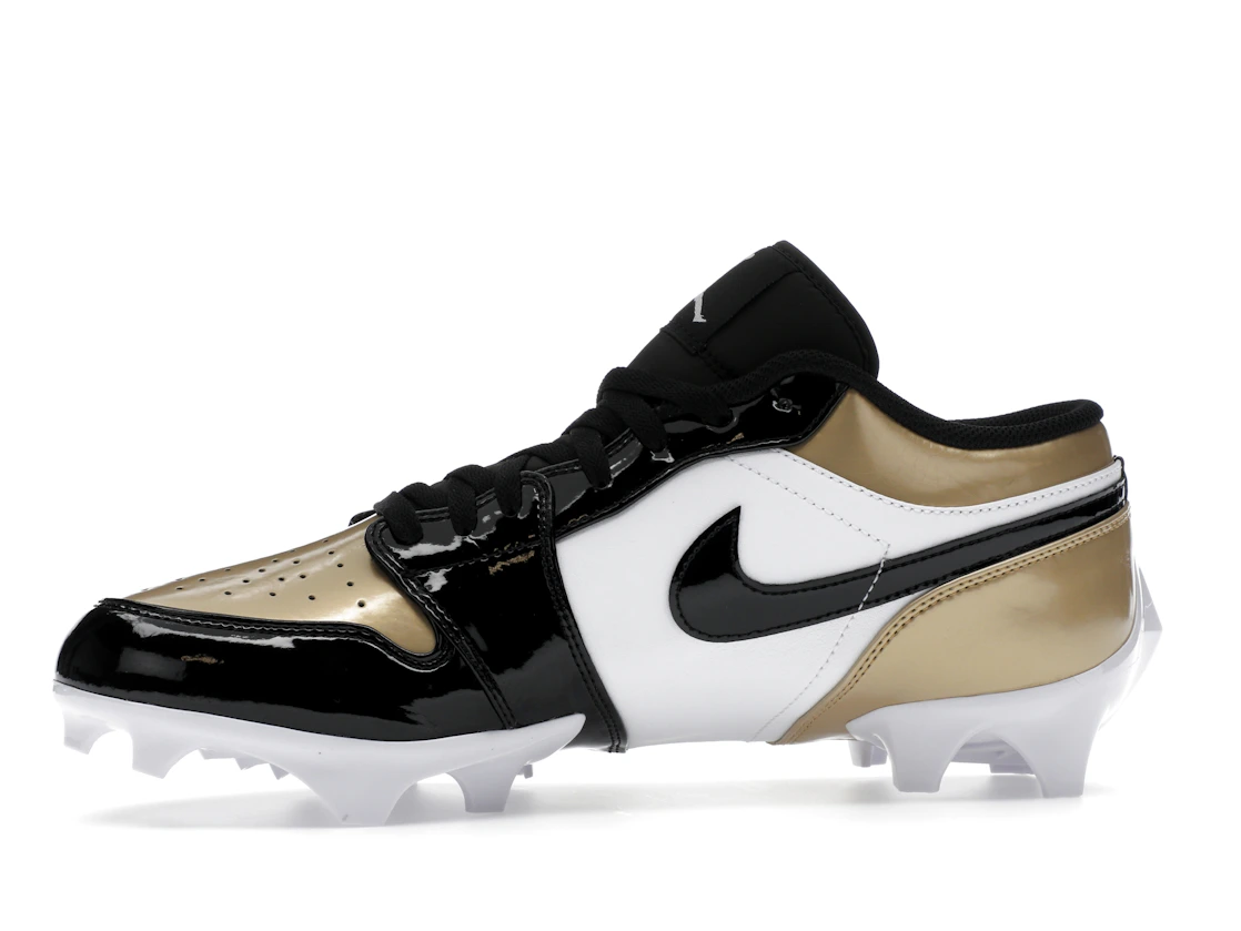 Vue 18 de Jordan 1 Low TD Cleat Patent Gold Toe
