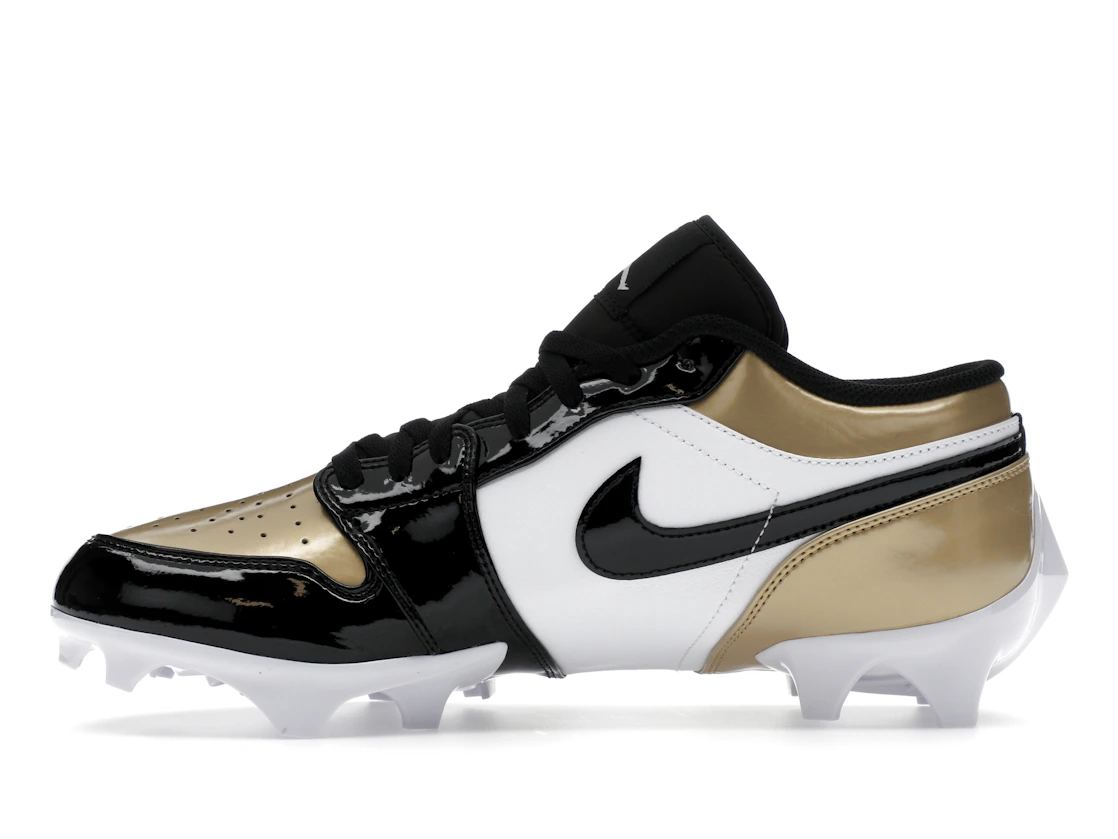 Vue 19 de Jordan 1 Low TD Cleat Patent Gold Toe