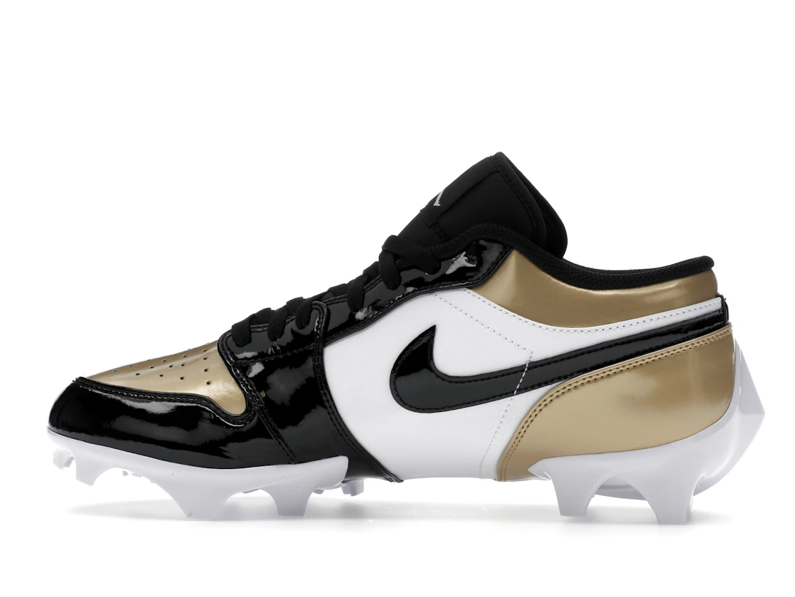 Vue 20 de Jordan 1 Low TD Cleat Patent Gold Toe