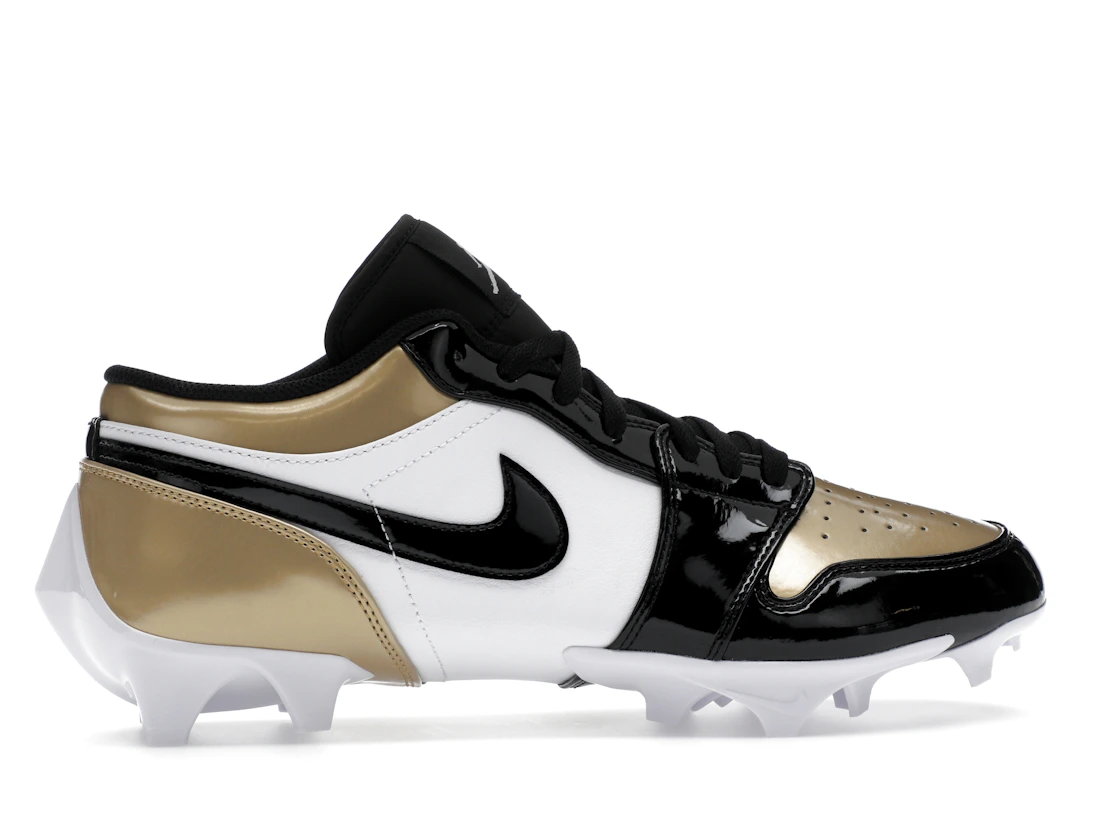 Vue 36 de Jordan 1 Low TD Cleat Patent Gold Toe