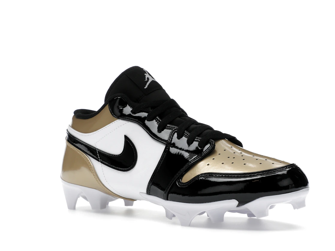 Vue 5 de Jordan 1 Low TD Cleat Patent Gold Toe