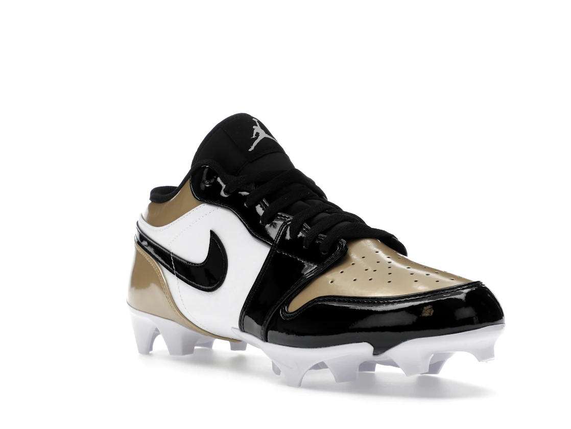 Vue 6 de Jordan 1 Low TD Cleat Patent Gold Toe