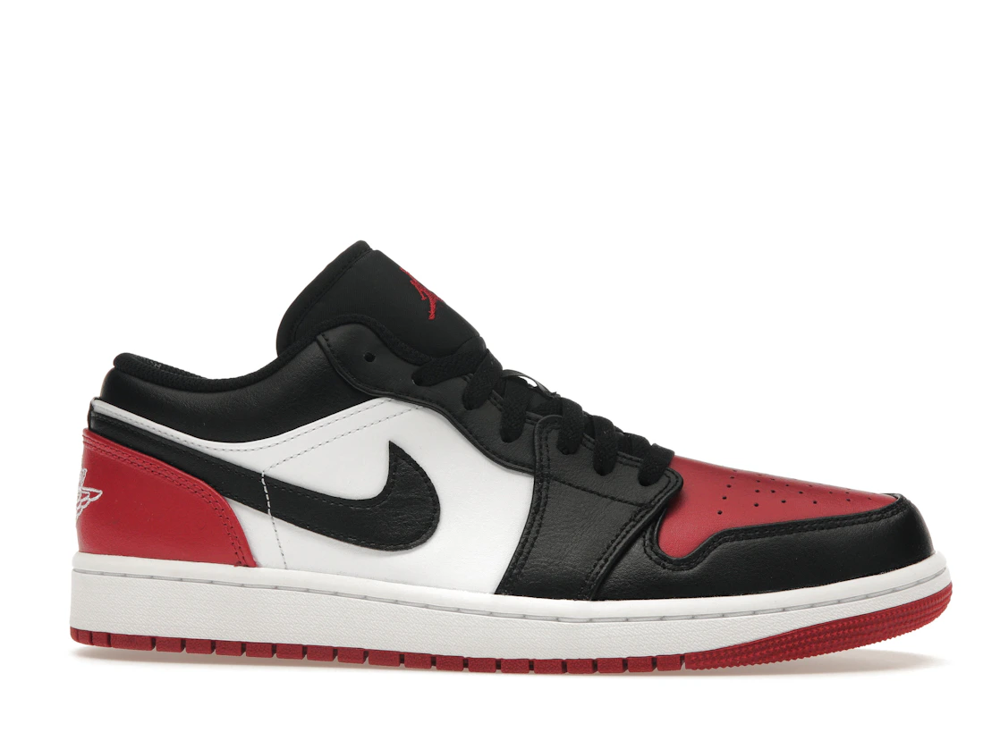 Vue 2 de Jordan 1 Low Bred Toe 2.0