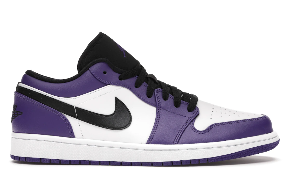 Vue 1 de Jordan 1 Low Court Purple White