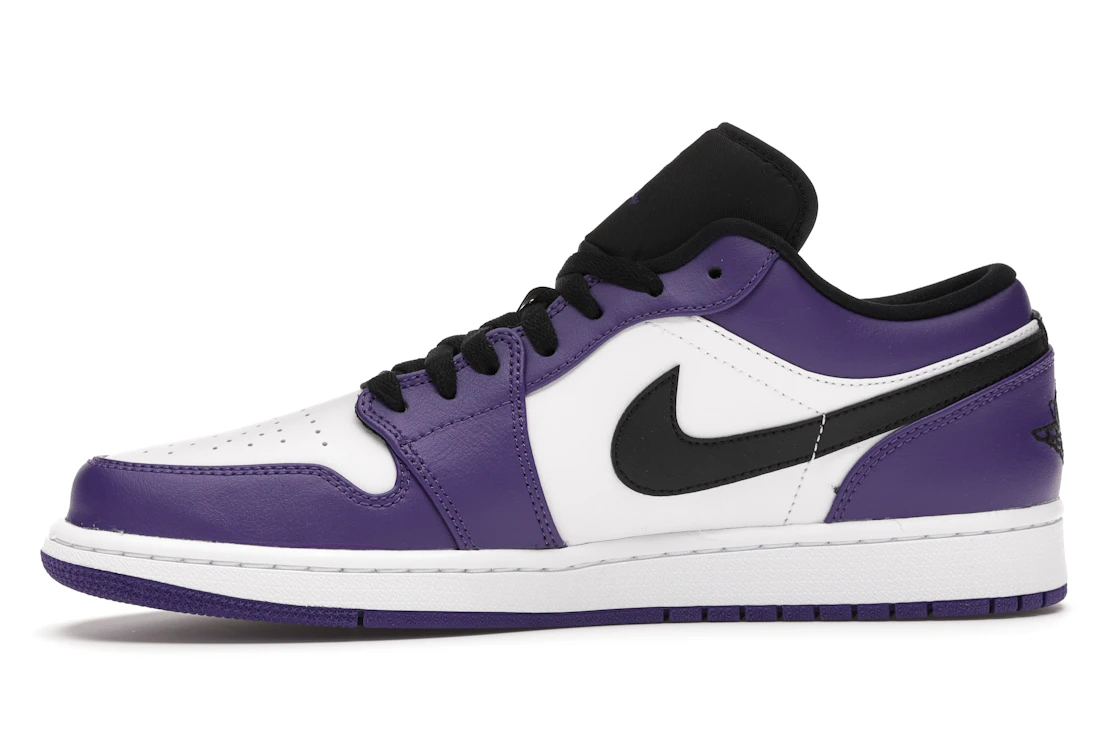 Vue 18 de Jordan 1 Low Court Purple White