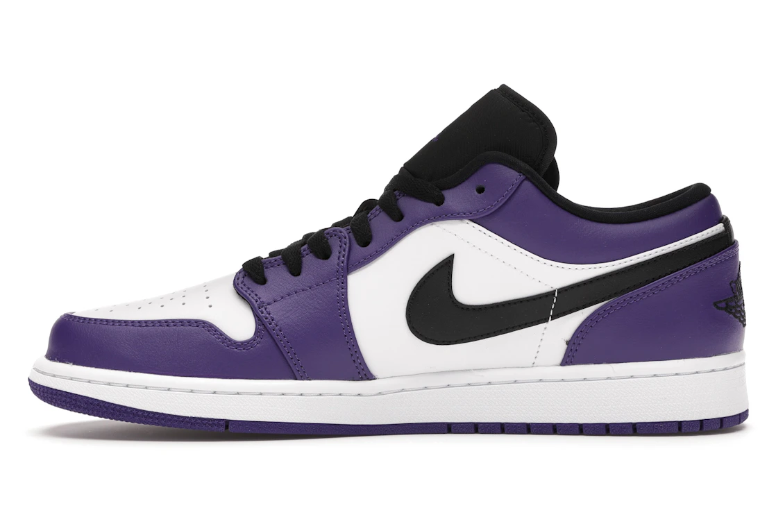 Vue 19 de Jordan 1 Low Court Purple White
