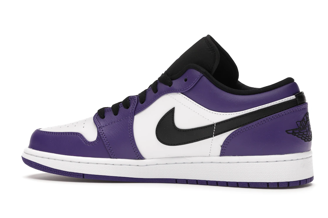 Vue 21 de Jordan 1 Low Court Purple White