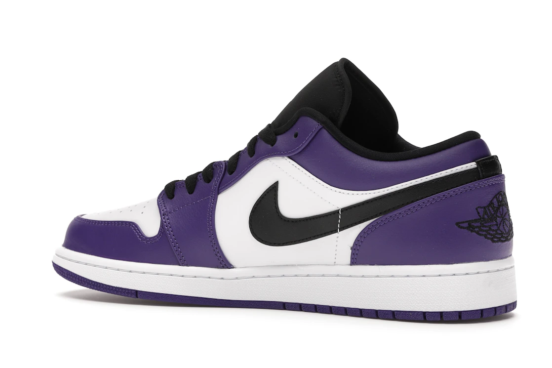 Vue 22 de Jordan 1 Low Court Purple White