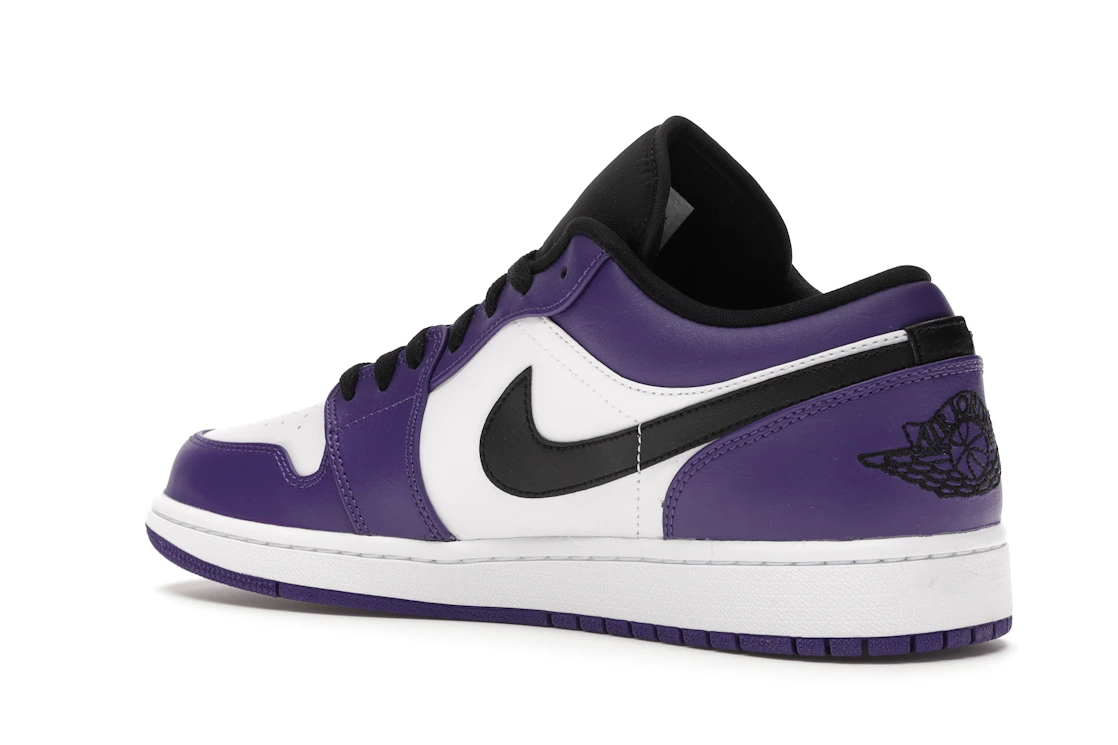 Vue 23 de Jordan 1 Low Court Purple White