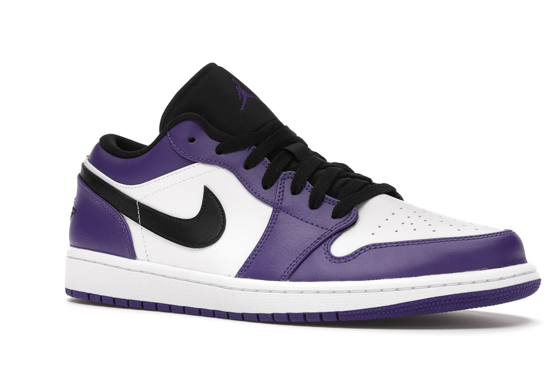 Vue 4 de Jordan 1 Low Court Purple White