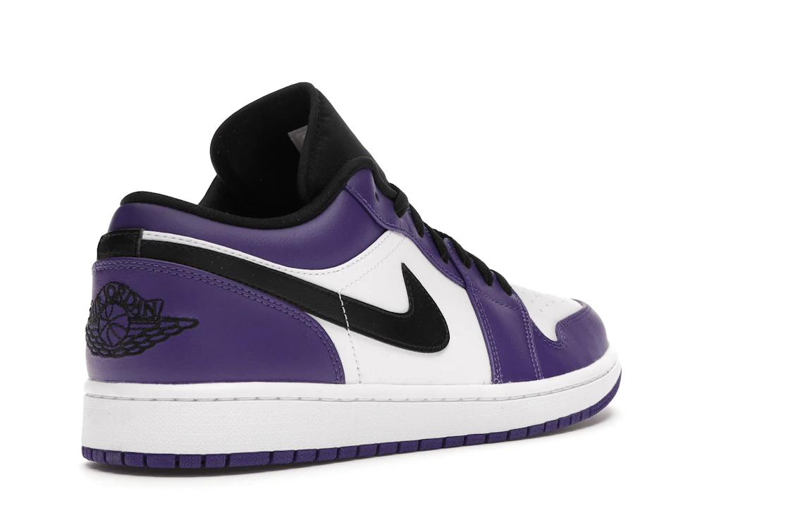 Vue 32 de Jordan 1 Low Court Purple White
