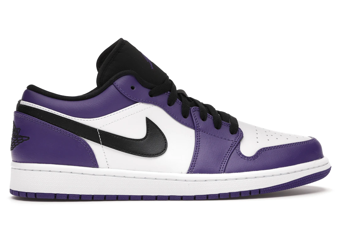 Vue 36 de Jordan 1 Low Court Purple White