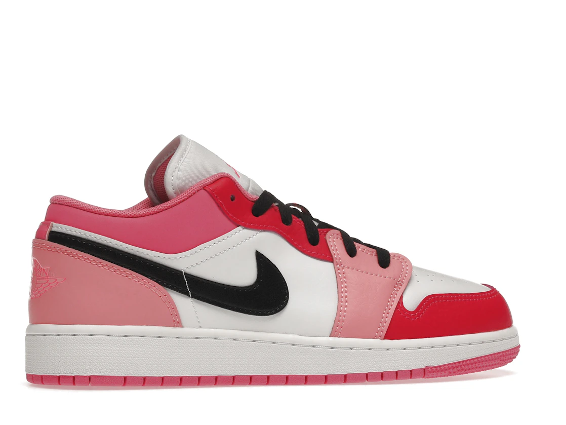 Vue 35 de Jordan 1 Low Pink Red (GS)
