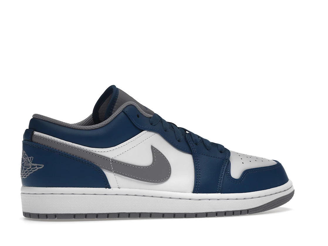 Vue 35 de Jordan 1 Low True Blue