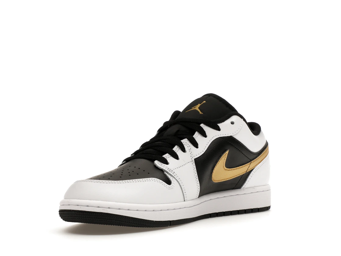 Vue 14 de Jordan 1 Low White Black Metallic Gold Swoosh