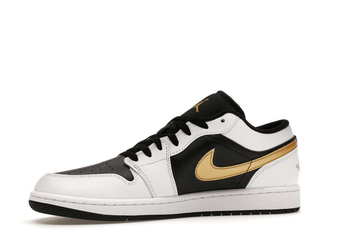 Vue 17 de Jordan 1 Low White Black Metallic Gold Swoosh