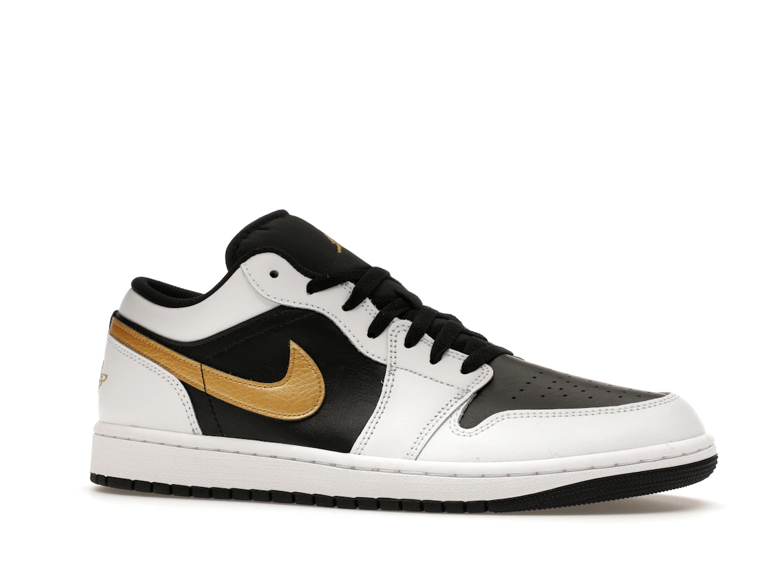 Vue 3 de Jordan 1 Low White Black Metallic Gold Swoosh