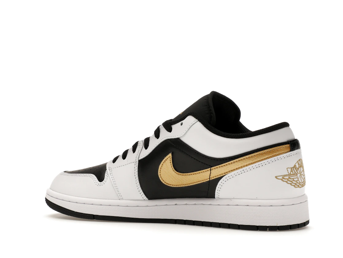 Vue 22 de Jordan 1 Low White Black Metallic Gold Swoosh