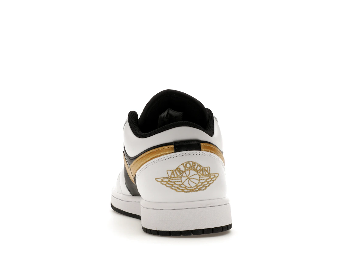 Vue 27 de Jordan 1 Low White Black Metallic Gold Swoosh
