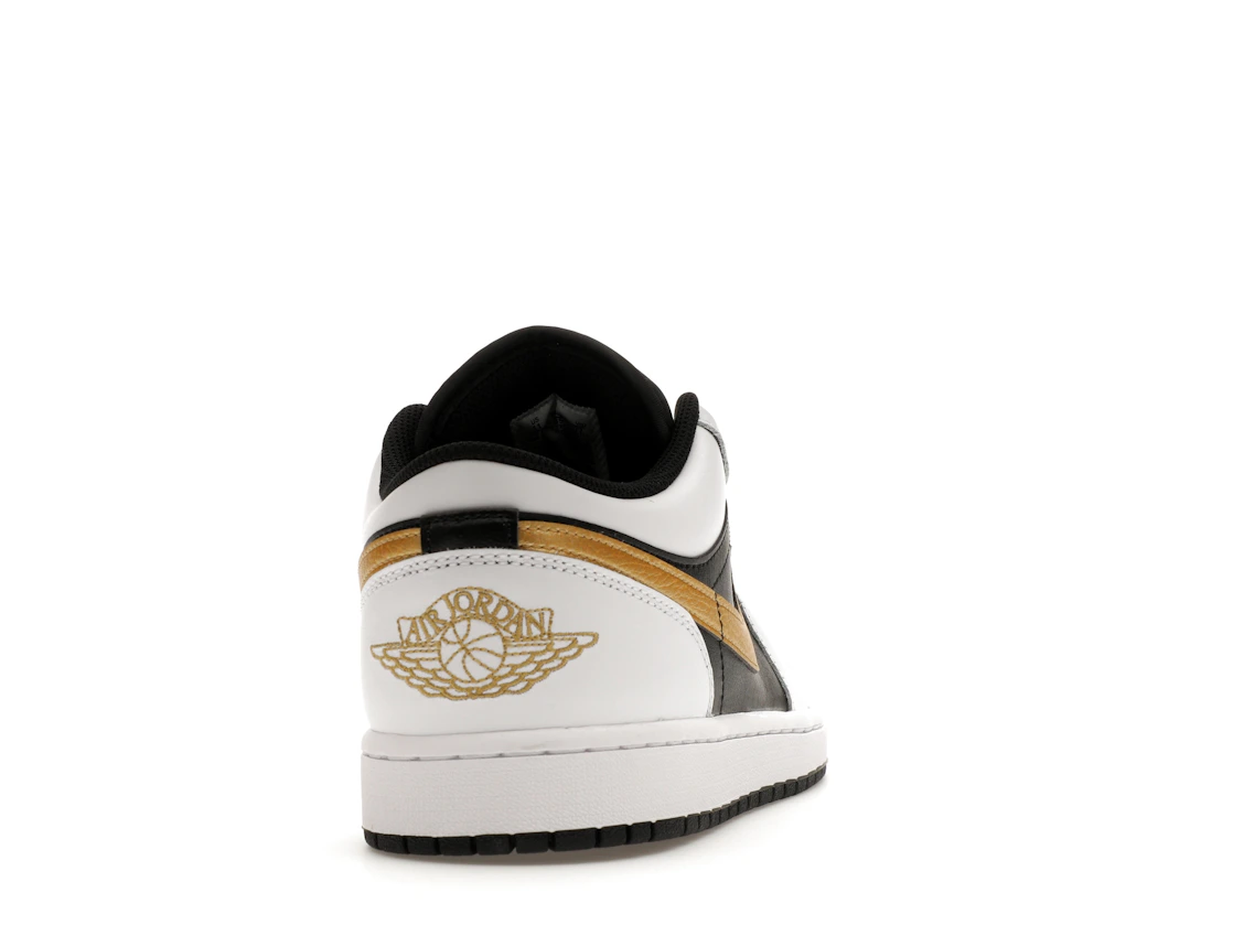 Vue 29 de Jordan 1 Low White Black Metallic Gold Swoosh