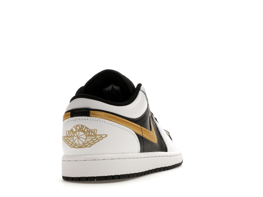 Vue 30 de Jordan 1 Low White Black Metallic Gold Swoosh