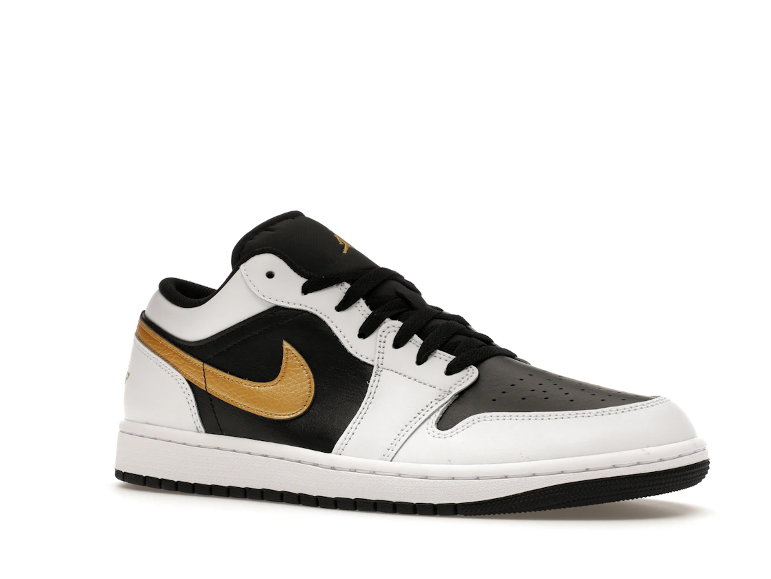 Vue 4 de Jordan 1 Low White Black Metallic Gold Swoosh