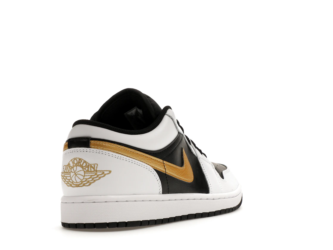 Vue 31 de Jordan 1 Low White Black Metallic Gold Swoosh